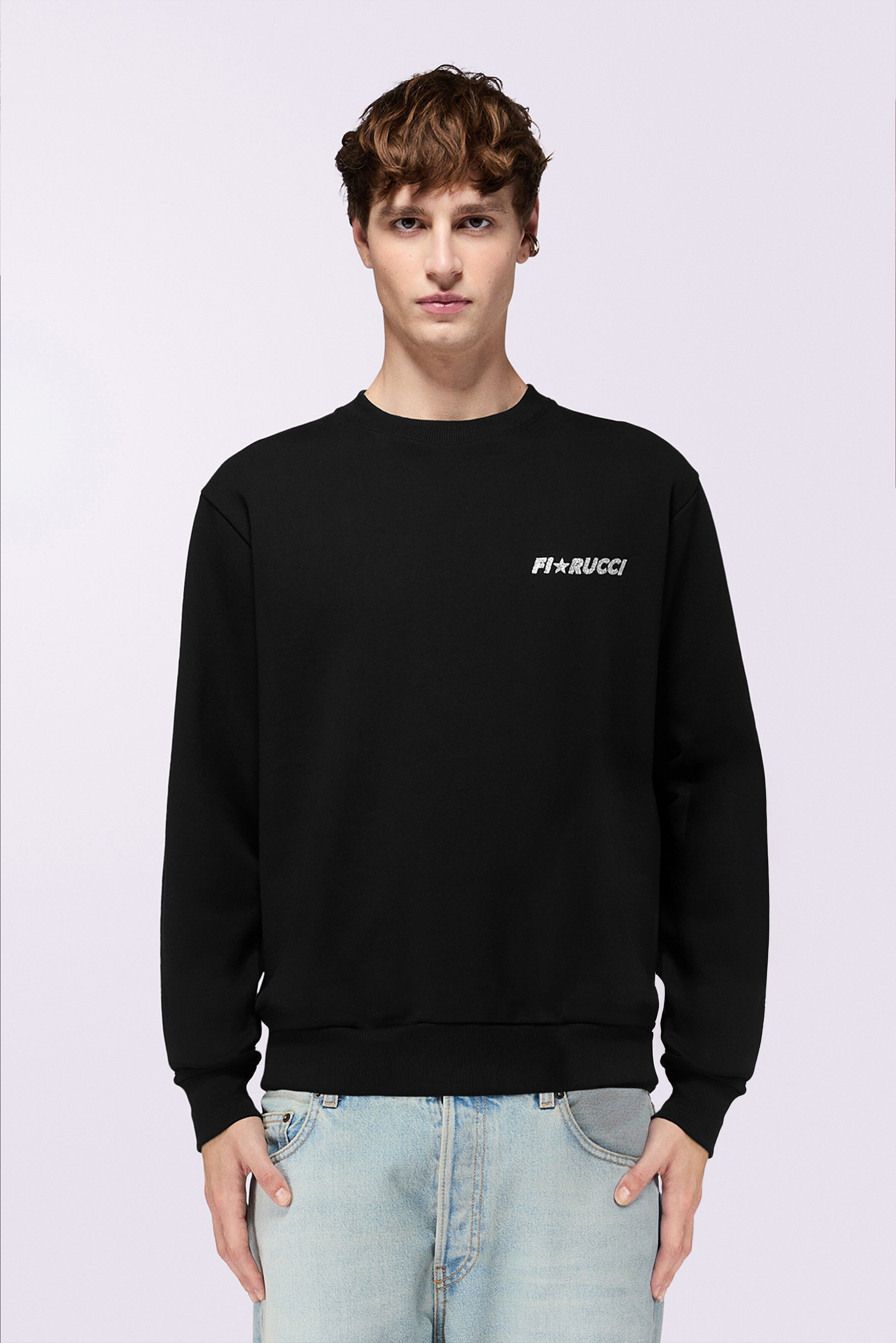 Glitter Star Logo Regular Sweatshirt Black